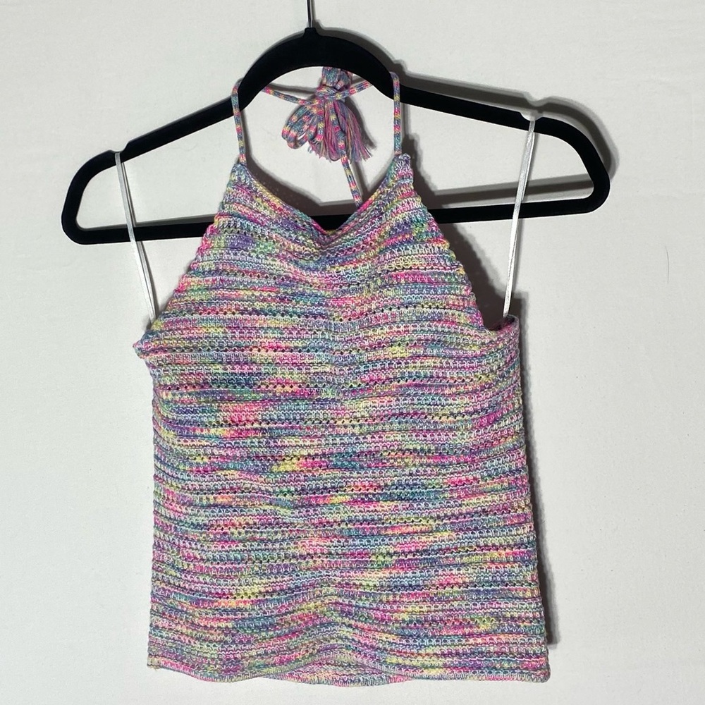 Urban Heritage Multicolour Neon Knit Halter Top M